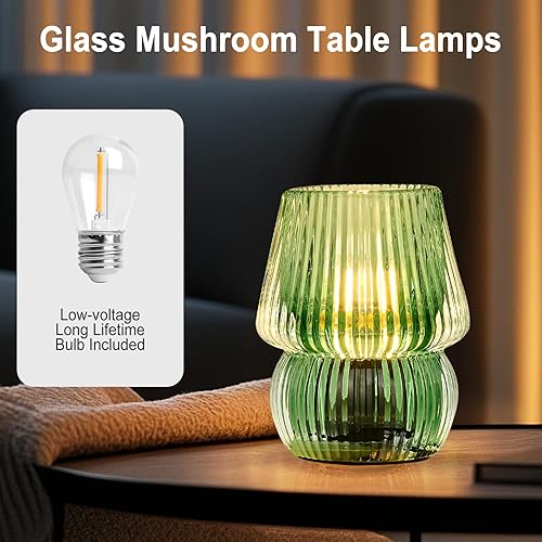 Miniatura 3 de Lámpara a pilas con temporizador, pequeña lámpara de mesa de cristal inalámbrica para decoración del hogar, cocina, baño, regalo de cumpleaños para