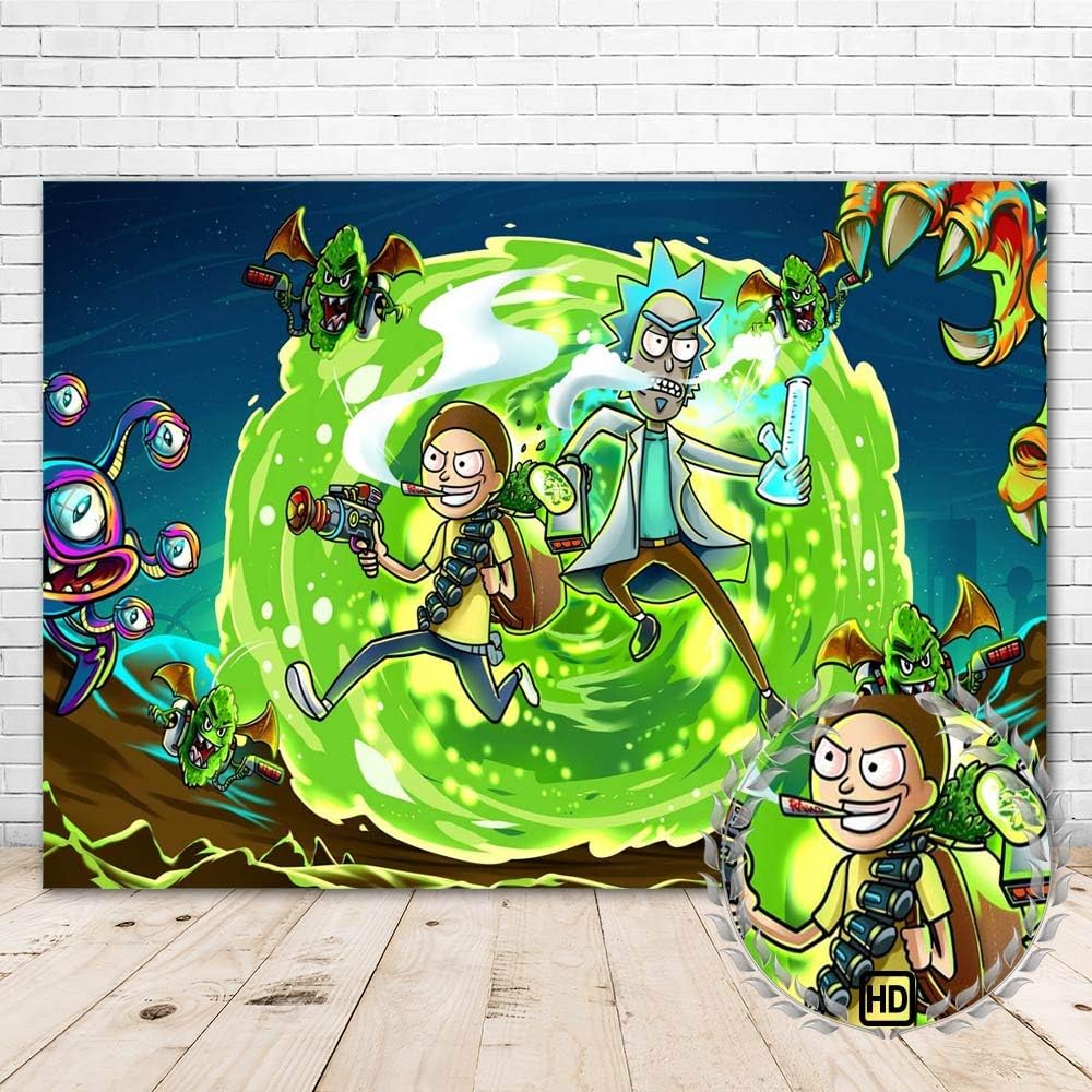 Rick and Morty Birthday Party Supplies Backdrop Ecuador Ubuy