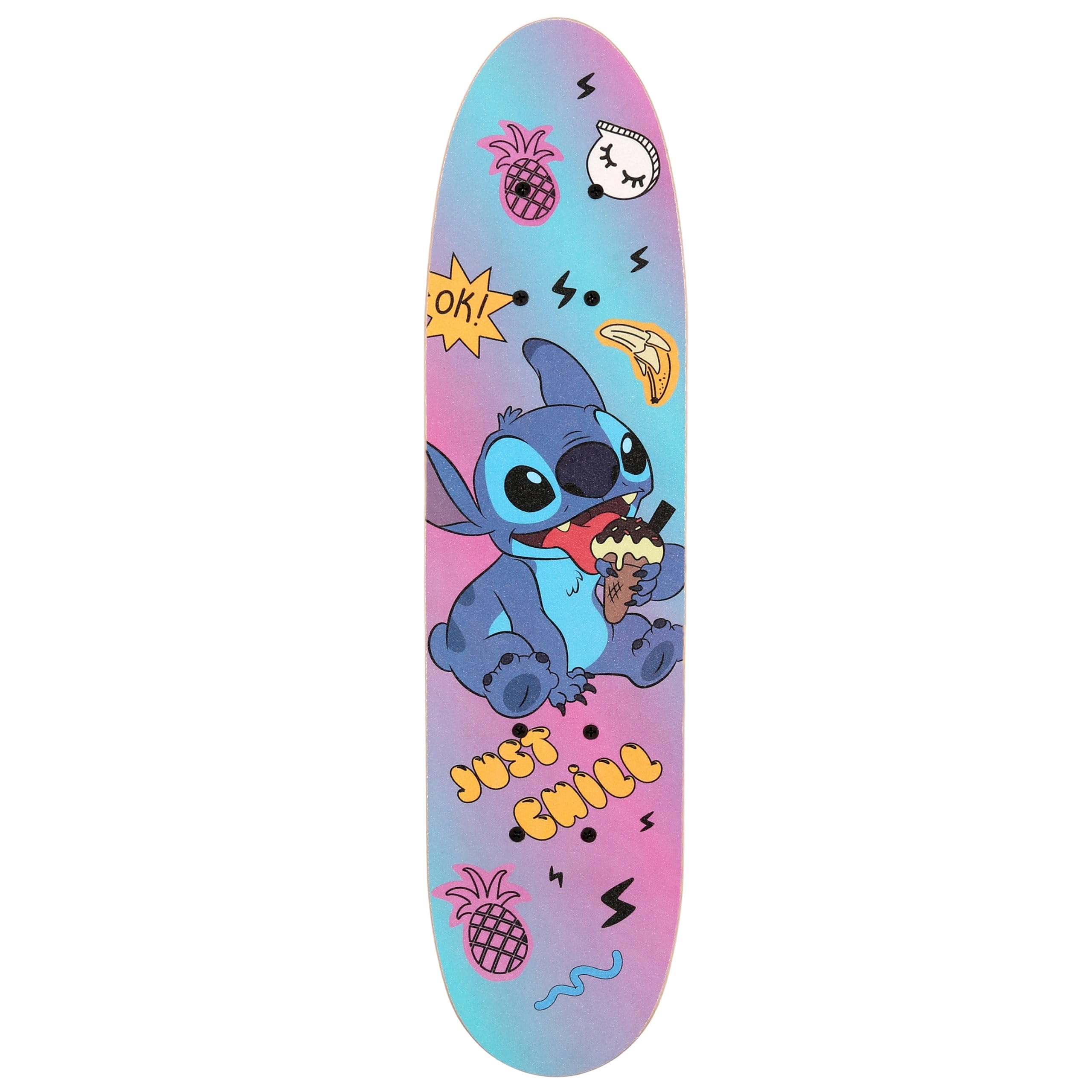 Disney Stitch Planche à roulettes en Bois 61cm, antidérapante, légère et Stable 20-50kg - 5
