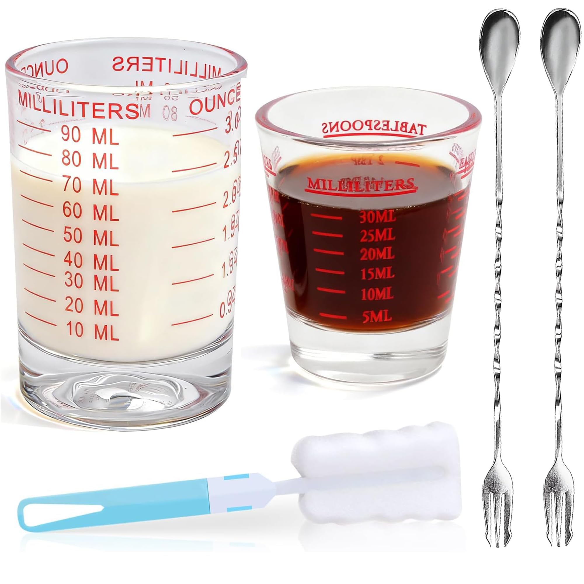 30ml+90ml Shot Glasses Measuring Cup, Espresso Shot Glass