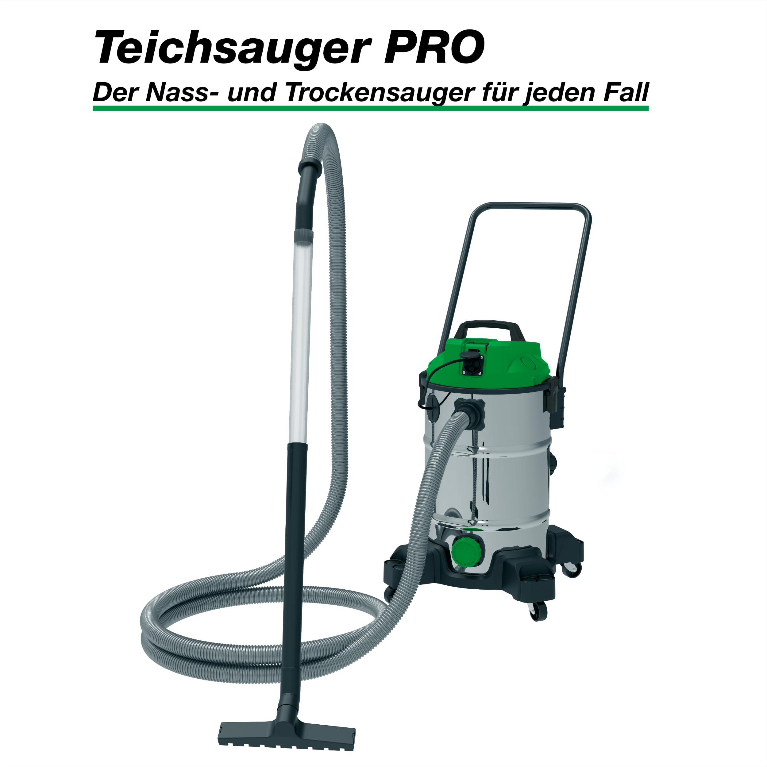 Wagner Green Teichsauger PRO VA | Non-Stop saugen | komplett Teichschlammsauger für die Reinigung für Gartenteich Schwimmteich Fischteich Pool und Haus