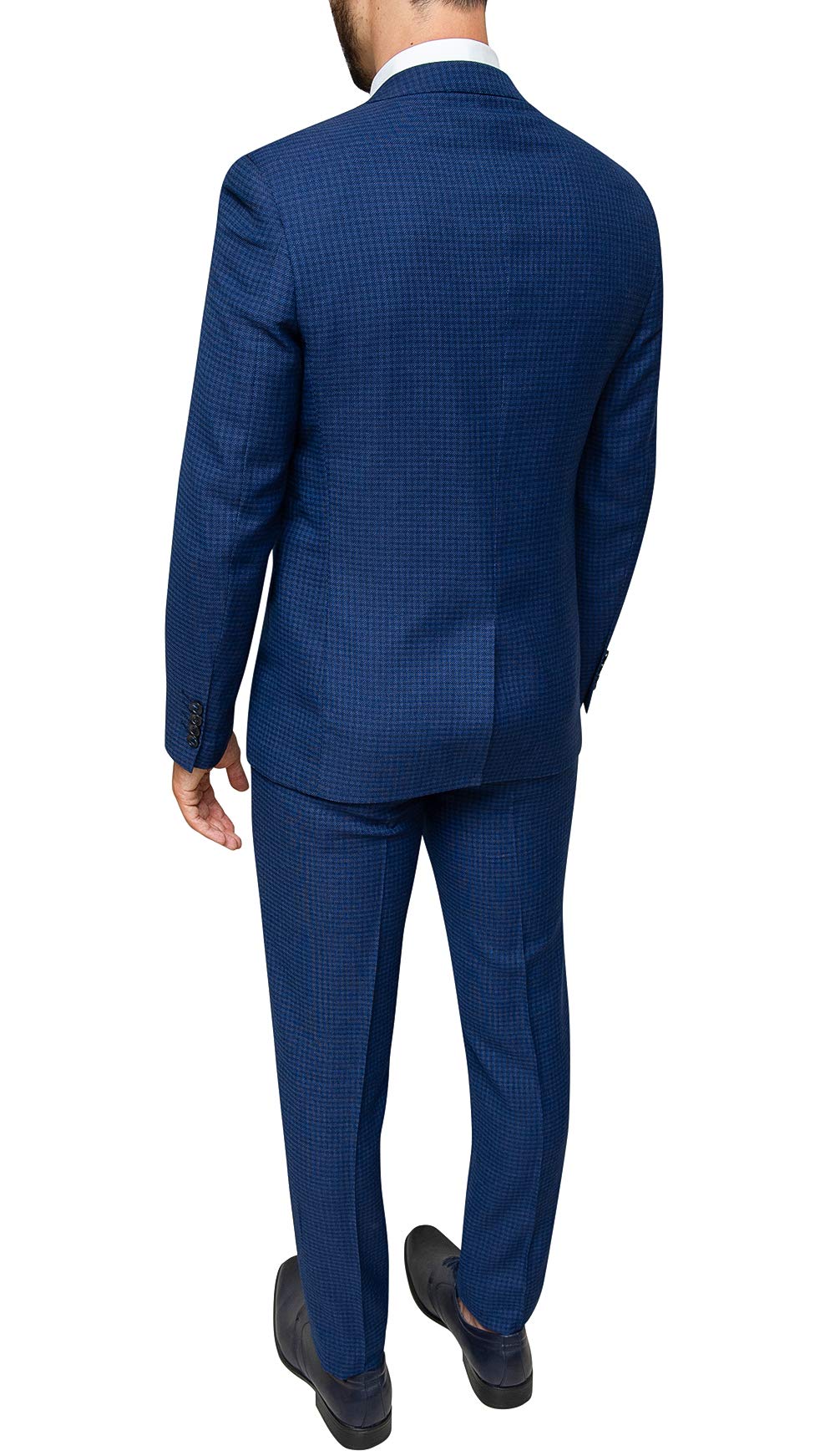 Abito Uomo Sartoriale Blu Slim Fit Vestito Smoking Elegante Cerimonia