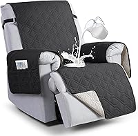 Vista 22 de VANSOFY Fundas 100% Impermeables para Silla Reclinable, Funda para Silla Reclinable Antideslizante para Perros, Protector de Muebles Lavable