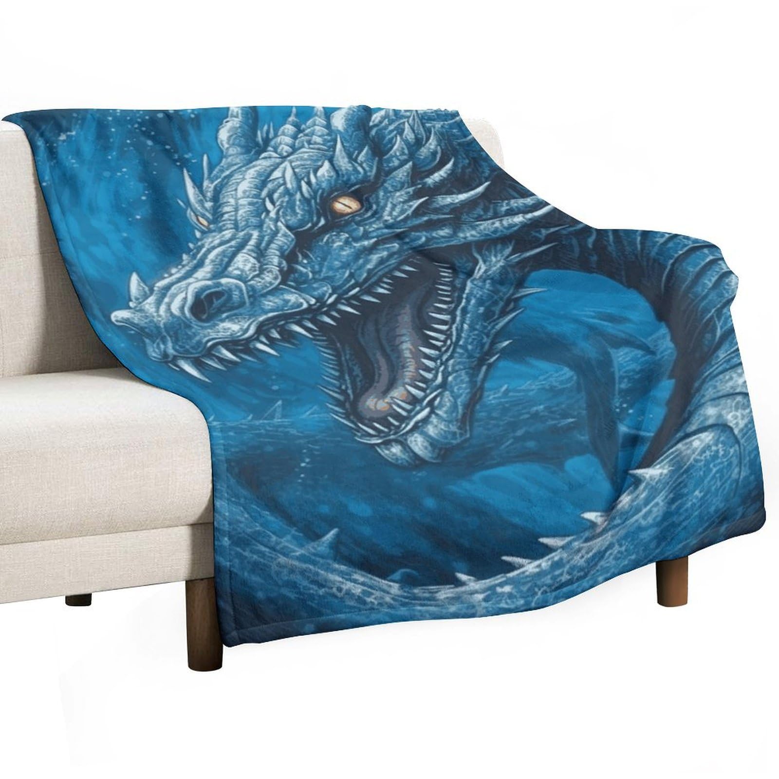 Couverture polaire flanelle bleu froid 127x177 canapé lit douce