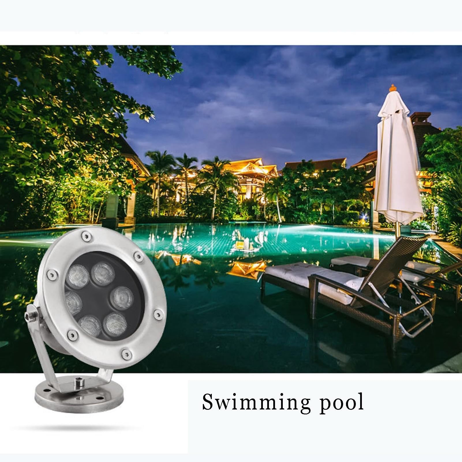THEGA Luci LED per Laghetti - Luci per Fontane Subacquee, Luci per Piscine A Bassa Tensione 24V Impermeabili IP68, Luci LED Laghetti Subacquee, Faretti Subacquei per Laghetti(Blue,36W)