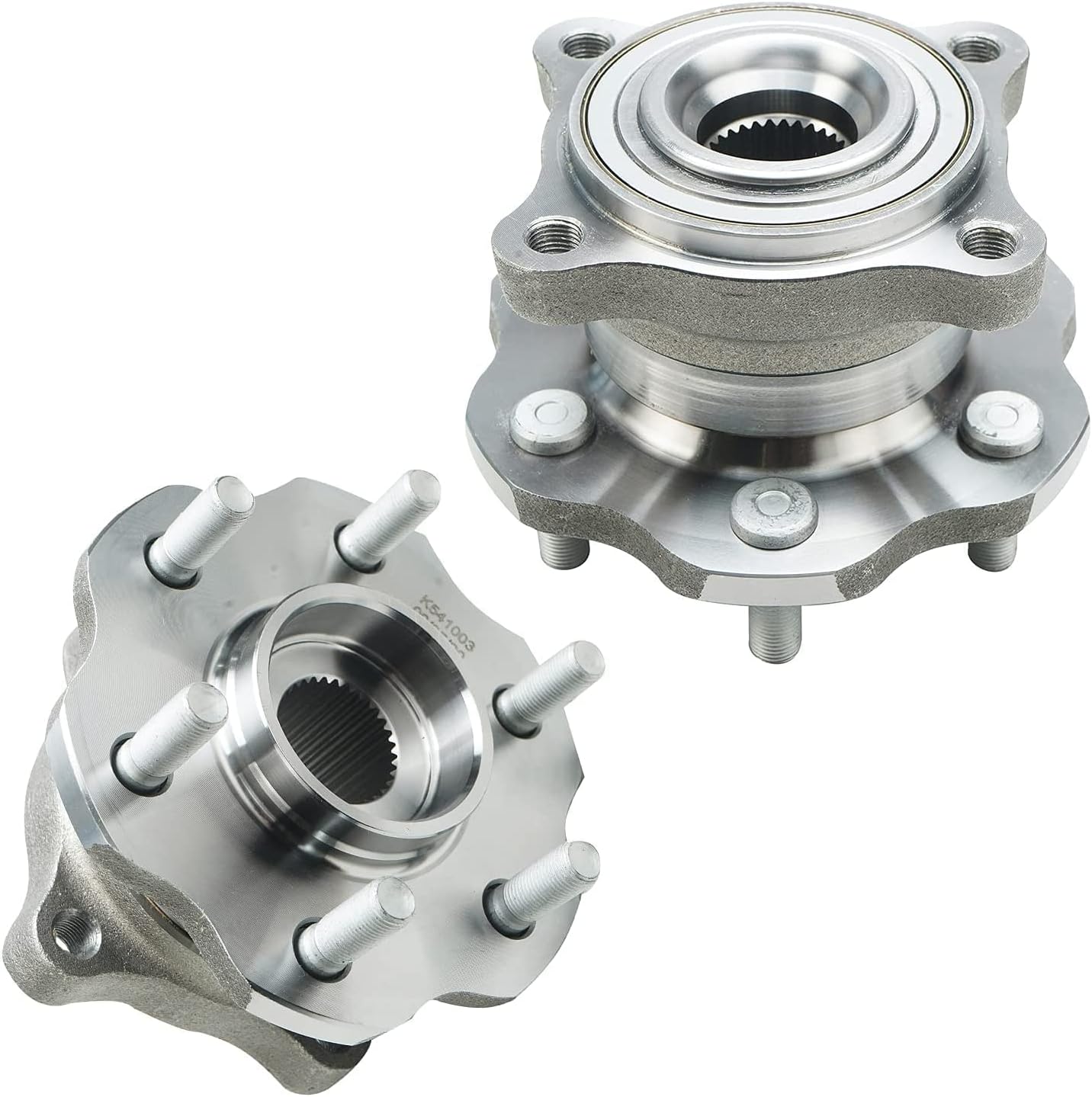 Detroit Axle - 4WD 4pc Wheel Bearing Hub Assembly for Nissan Frontier 2005-2019, 6 Lugs w/ABS, 4 Front and Rear Wheel Bearing and Hubs 2005 2006 2007 2008 2009 2010 2011 2012 Replacement 515065 541003