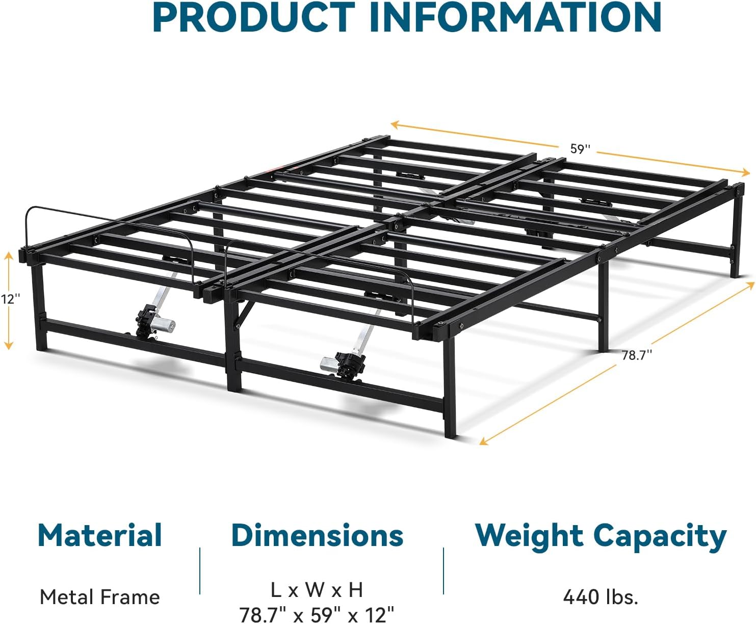 Close-up of the bed frame's motor and remote control