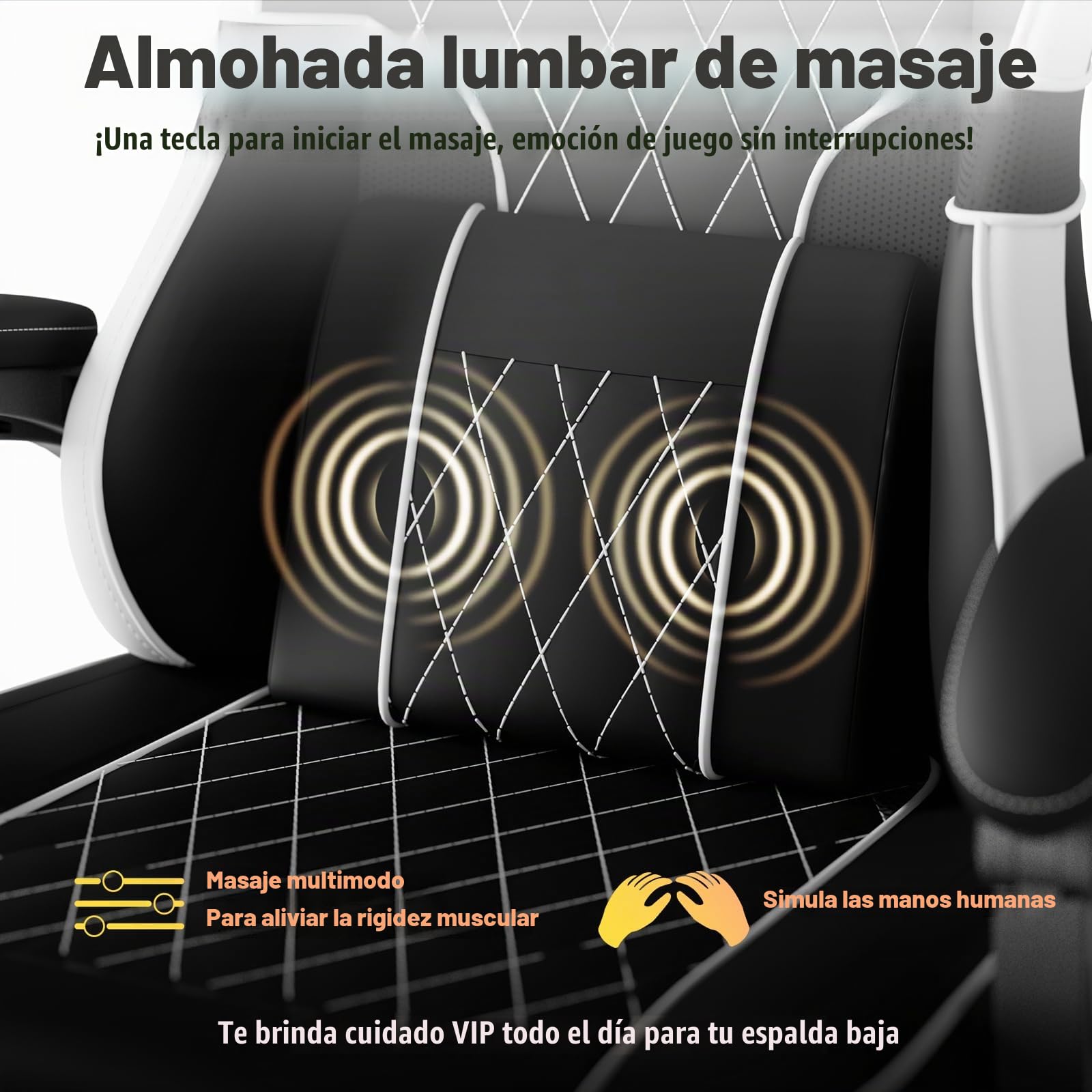 Ferghana Silla Gaming Ergonómica con Masajeador,Silla Gamer en Cuero PVC Transpirable,Soporte Lumbar de Masaje,Reposacabezas,Reposapiés,Silla de Oficina,Silla Ergonómica de PC (Negro,Cuero PVC)