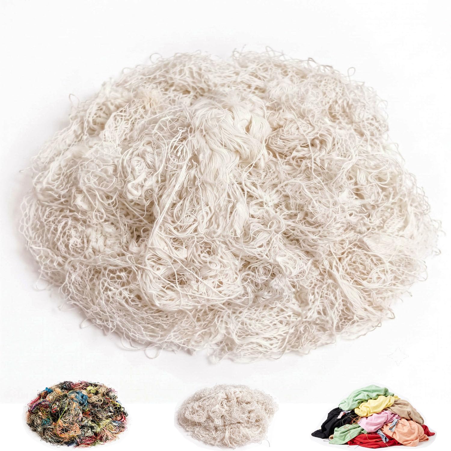 UR Little Shop White Cotton Yarn Waste for Cleaning & Polishing | 500 g | Soft Highly Absorbent Cotton Waste for Industrial, Automotive, Machinery, Workshop & Household Cleaning-image-5