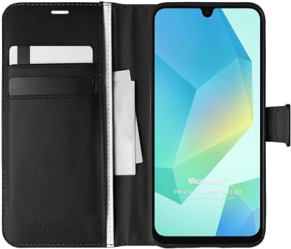 Microsonic Samsung Galaxy A07 K l f Delux Leather Wallet Siyah [Galaxy A07 ile Uyumlu K l f - Siyah]