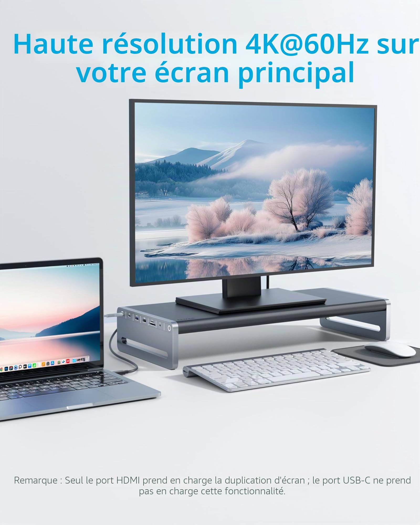 Anker USB C Hub, 10-in-1 Aluminum Monitor Stand with 100W PD, 5Gbps USB Ports, 4K@60Hz HDMI Display, Built-in 3.3 ft Cable, Clutter-Free Desk for MacBook, Dell, and Full-Function USBC Devices