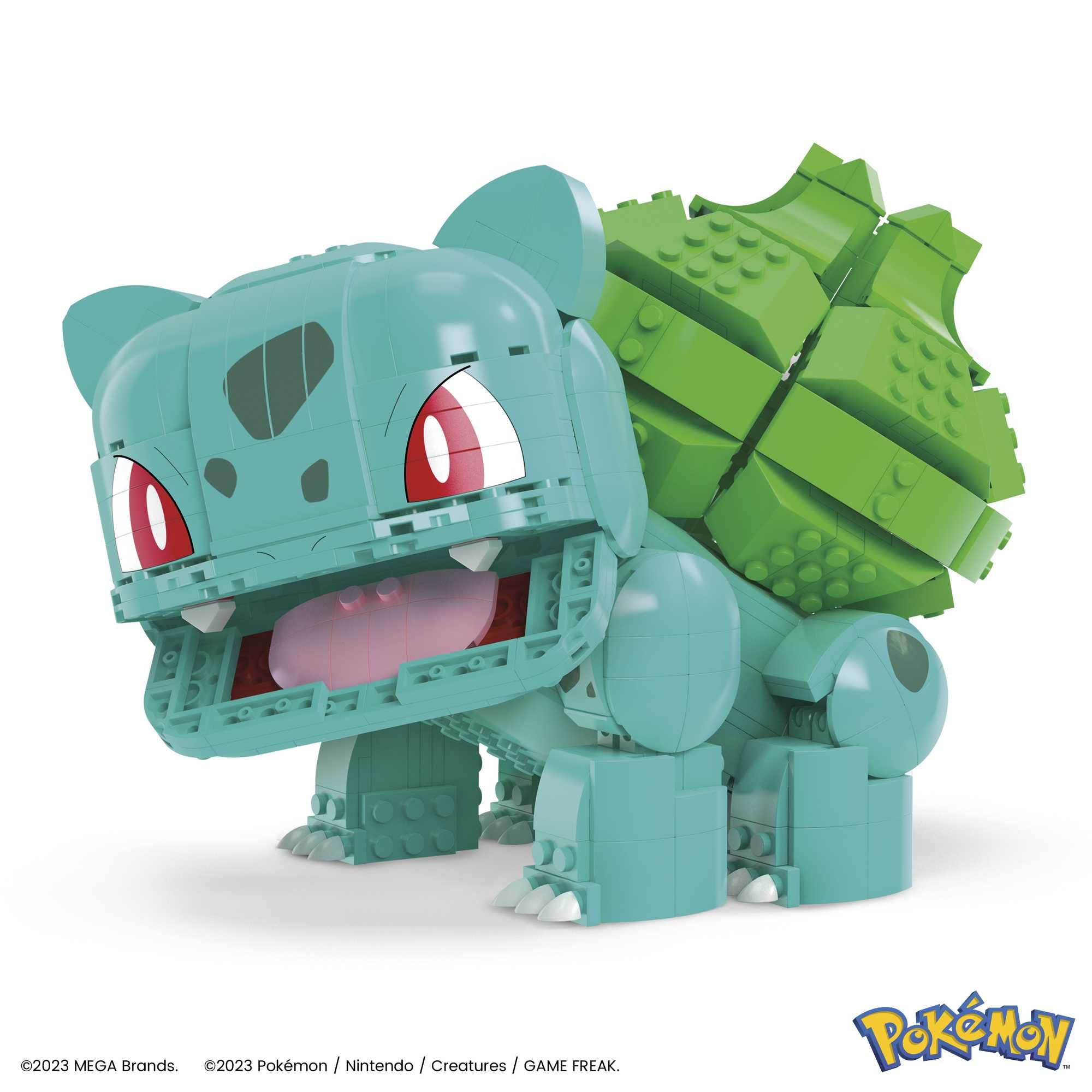 MEGA Pokémon Bulbasaur Gigante, Action Figure da Costruire per Bambini con 355 Pezzi, 18 cm di Altezza, Idea Regalo per Bambini da 7 Anni, HNT96