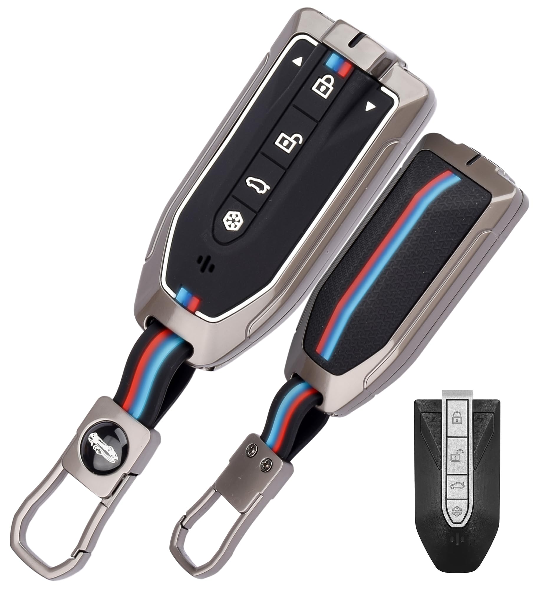 Metal Silicon Key Cover Compatible with Mahindra BE6 | XEV 9 4 Button Smart Key Visible in Low-Ligh Conditions-image-27
