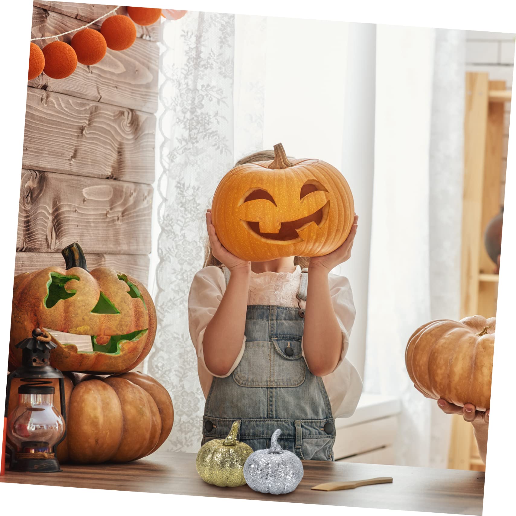Amosfun 60stücke Kürbis Dekorationen Für Halloween Kreative Wreath Props Und Garlands Für Garten Und -projekte Hochwertige Kunststoff-Pumpkin Ornamente Mit