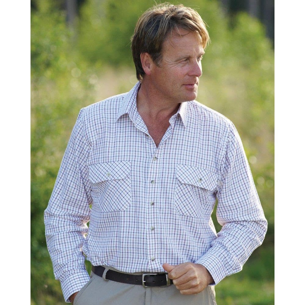 Walker and Hawkes - Camisa de Manga Larga para Hombre - 100% algodón - Estilo leñador - Estampado a Cuadros