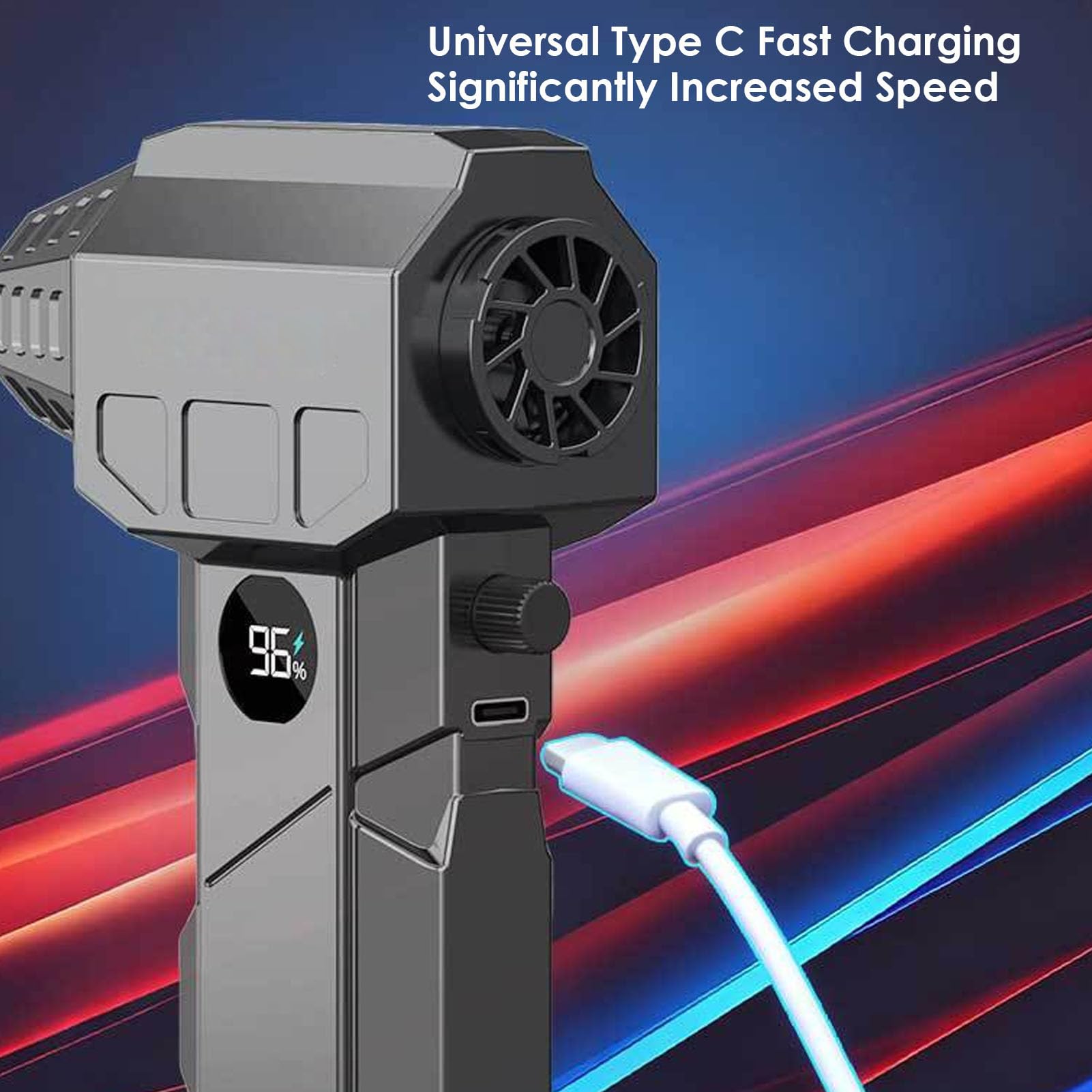 Turbo soffiatore elettrico per spolverino, potente 150.000 giri/min, senza fili, con display a LED, velocità regolabile, per tastiera PC, pulizia auto, materiale ABS