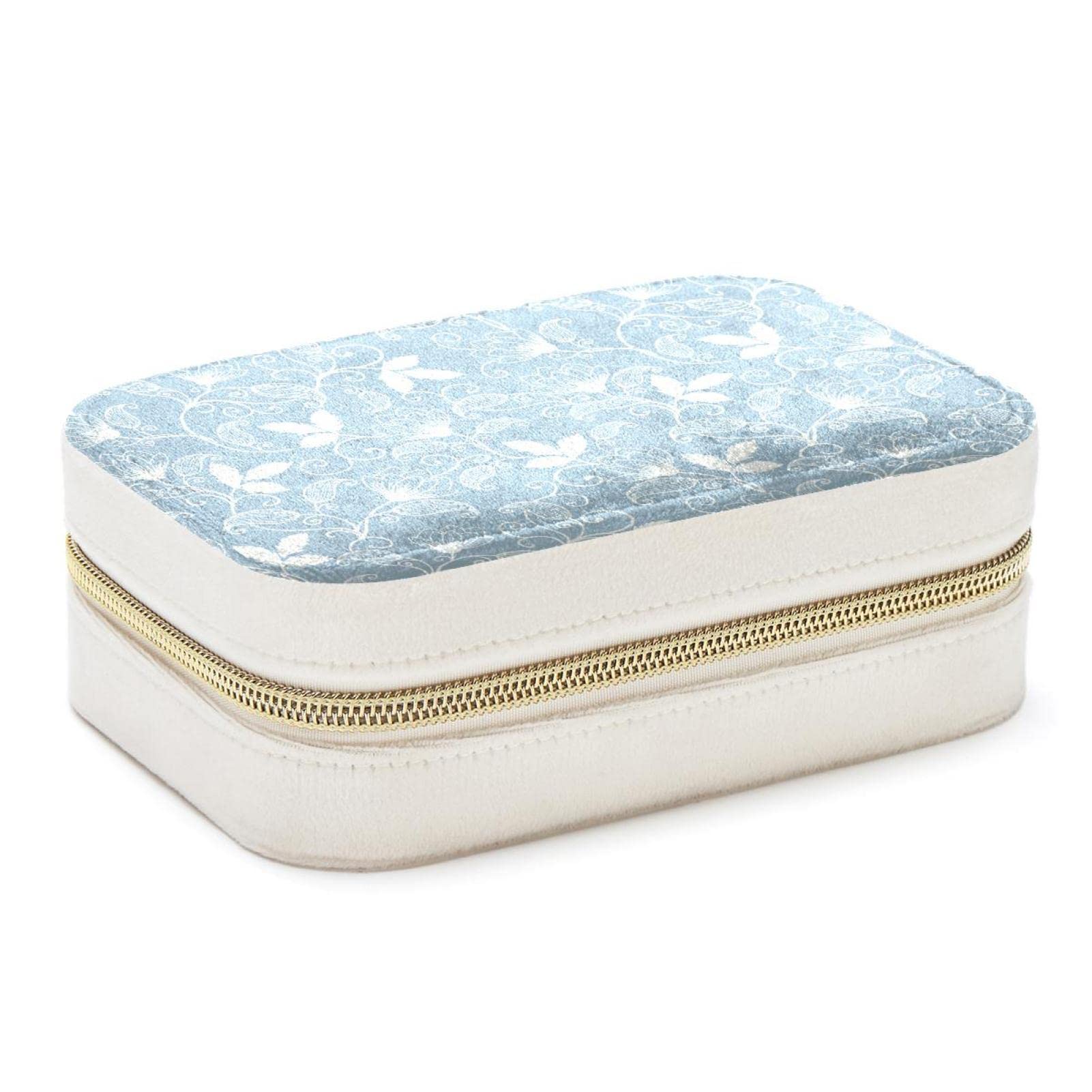Boîte à bijoux portable fleurie pour organiser vos colliers en voyage