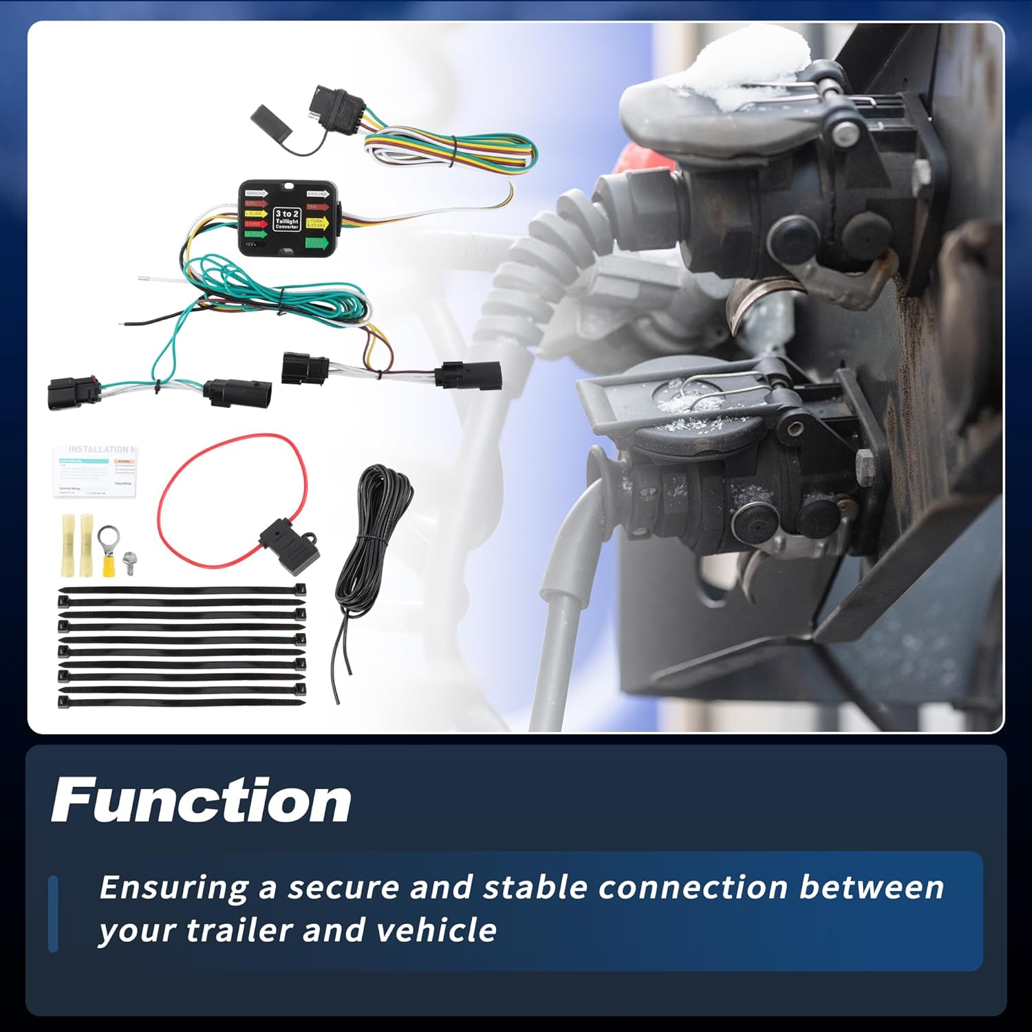 4 Pin Trailer Wiring Harness 56473 Towing Hitch Wiring Kit for Jeep Grand Cherokee 2021 2022 2023 2024 Connector Towing Harness Converter