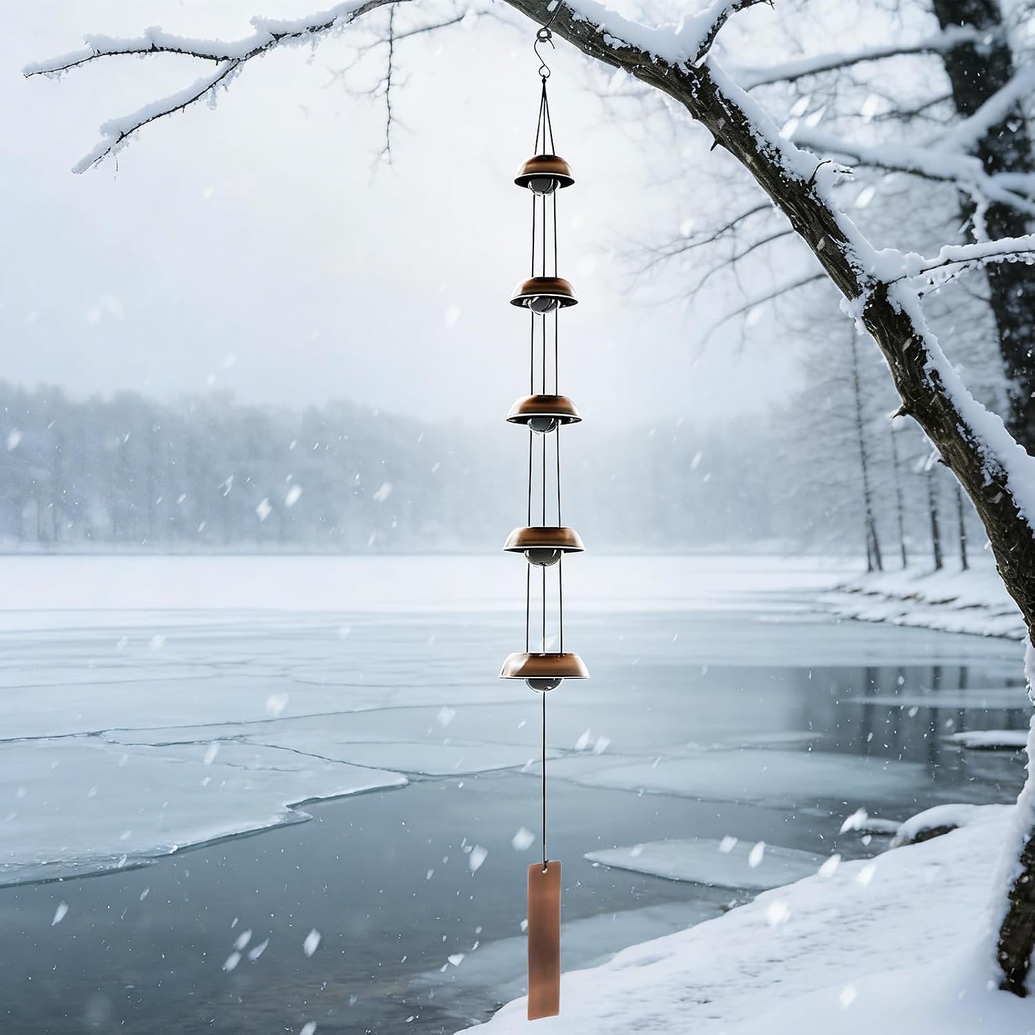 Wind Chimes for Outside Clearance, 36 Inch Temple Wind Chime, 5 Copper Bells with Deep Tones, Feng Shui Decor for Home Yard Garden Zen & Patio, Memorial Gift for Women, Mom,... - Image 7