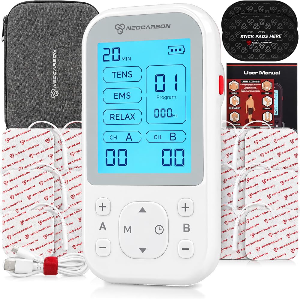 NEOCARBON TENS Unit Muscle Stimulator Pro for Back Pain Relief, Black — Amazon image 10