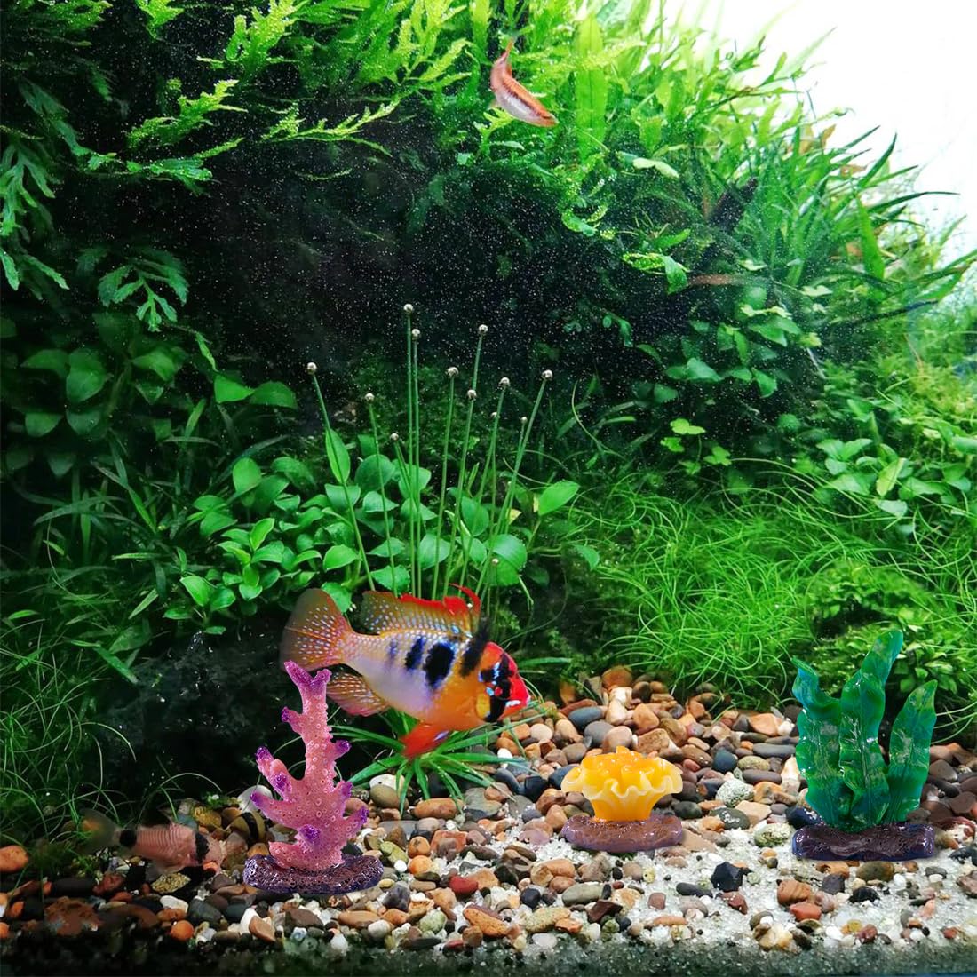 6 Pièces Corail et Aquatiques Plantes d'aquarium Décorations Ornements d'aquarium Aquarium de Corail Artificiel Home Decor Home-déco Corail Aquarium Artificielle (6PCS)