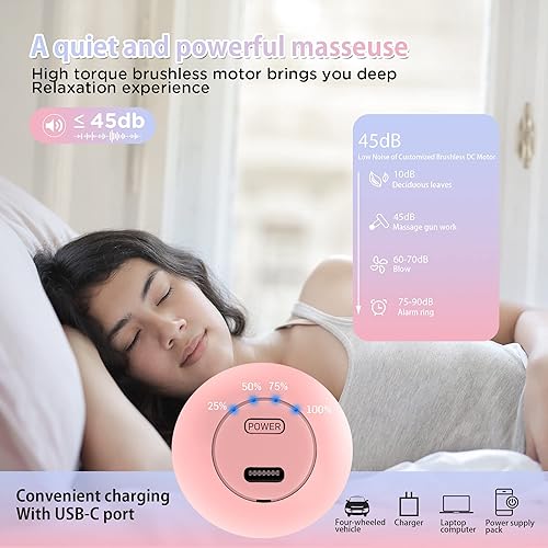 Miniatura 6 de NEPQ Mini pistola de masaje SK6 pistola facial portátil de percusión de tejido profundo masajeador de cabeza para aliviar el dolor con 4 cabezales