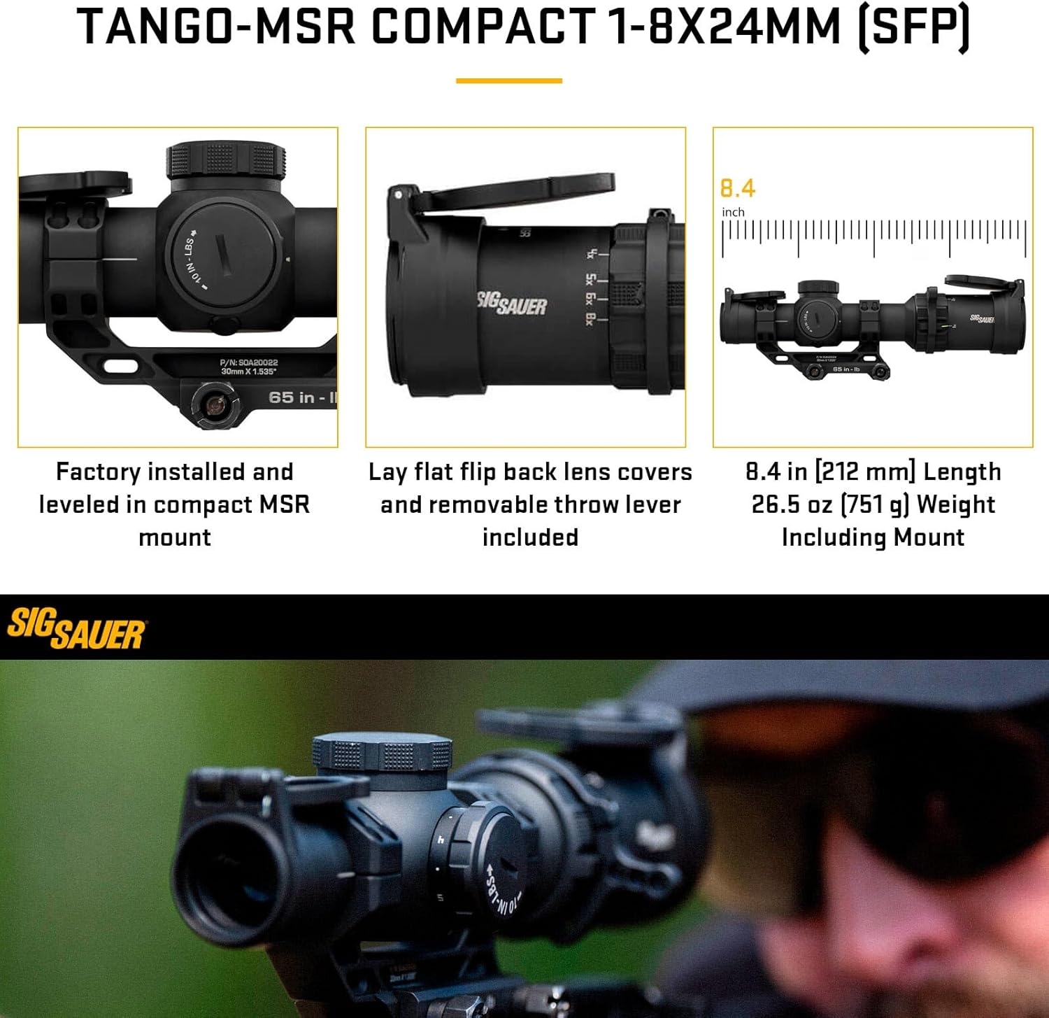 Sig Sauer Tango-MSR Compact LPVO dimensions and features