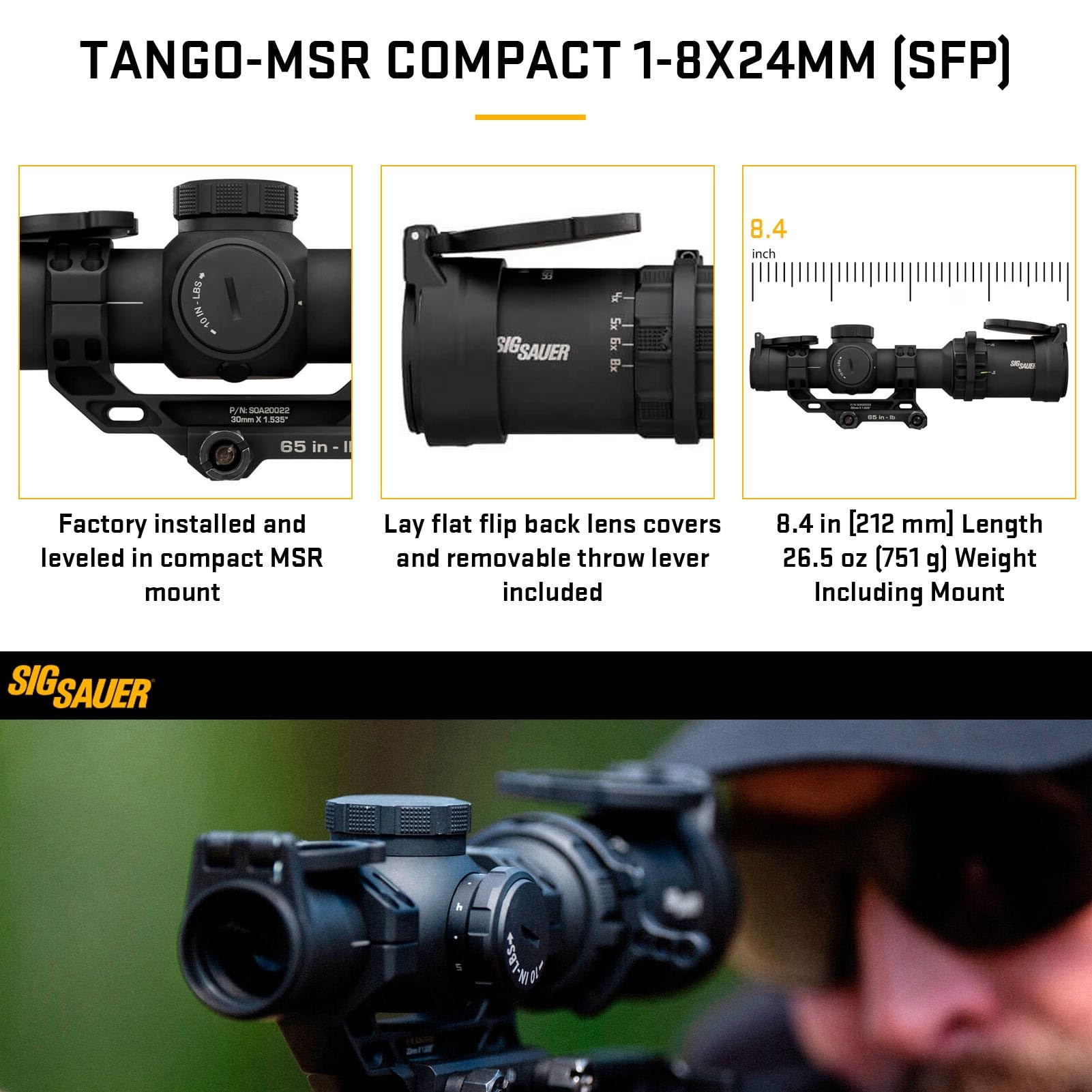 最安値！！【実物】SIG TANGO MSR 1-8x24 シグザウエルスコープ TANGO-MSR LPVO 1-8X24MM (SFP)