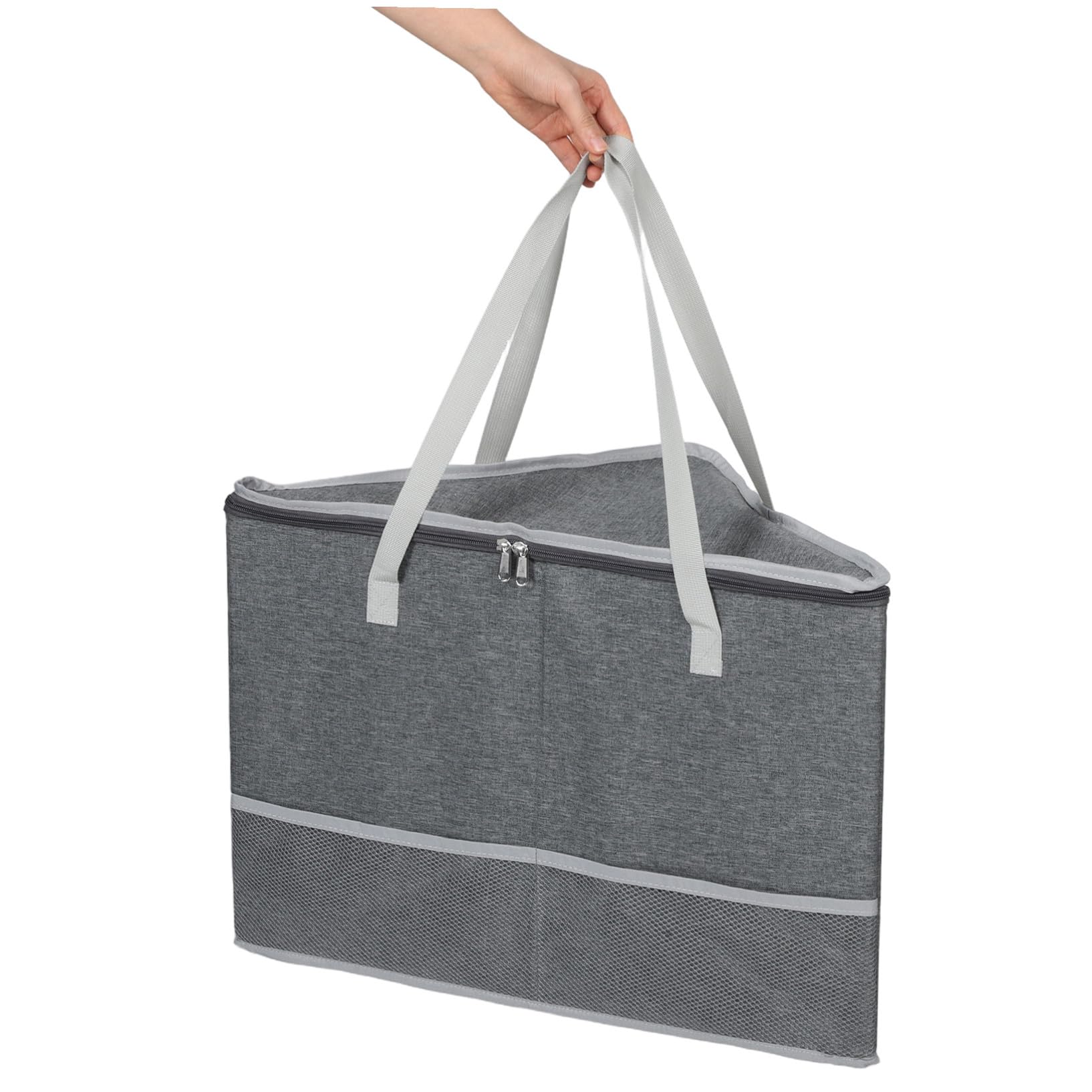 Dreieckige Kleiderbügel-aufbewahrungsbox mit Reißverschlussdeckel Stabiler Organizer für Mehrere Kleiderbügel Platzsparender Korbstapeler aus Polyester für Schrank und Waschküche