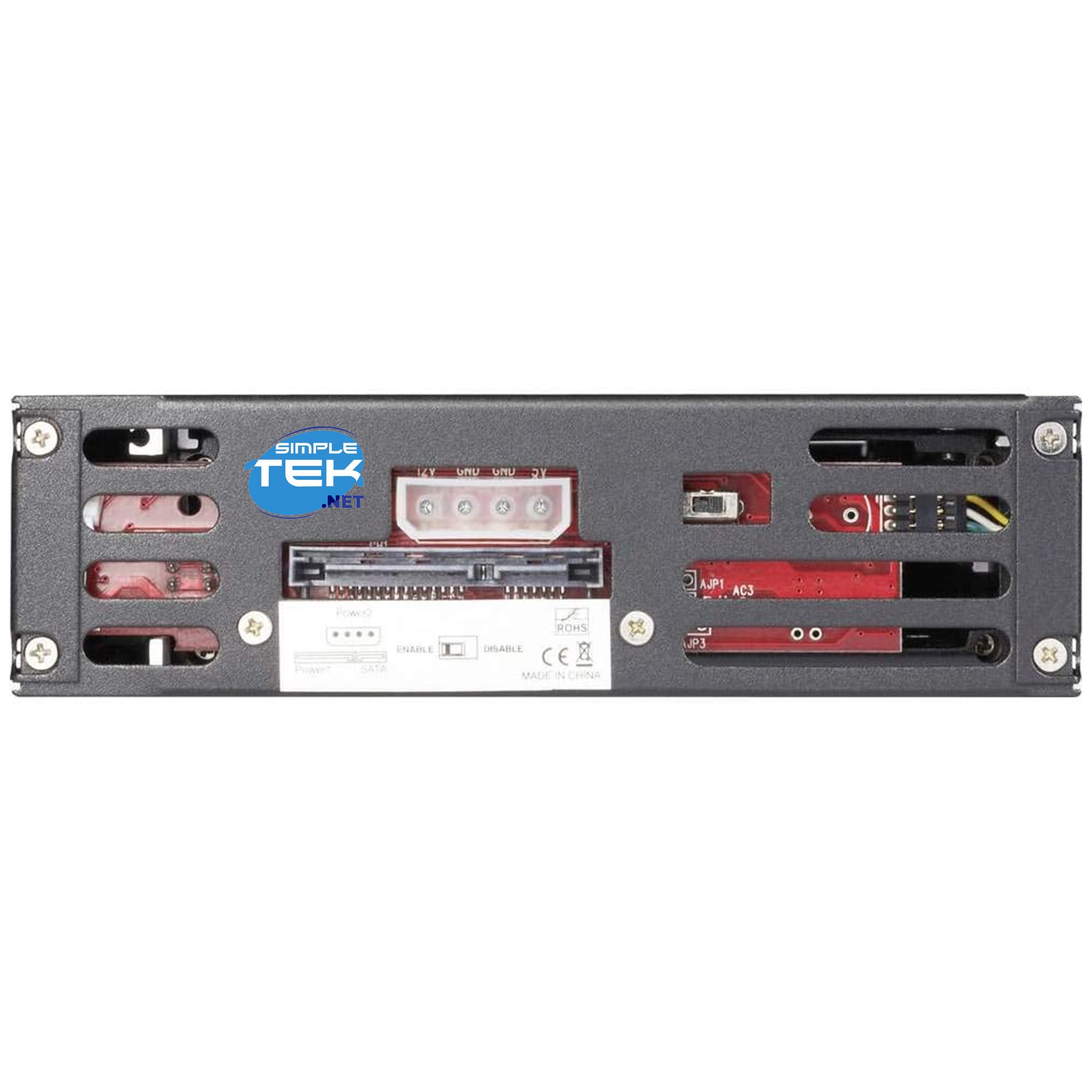 SIMPLETEK - Szuflada na dysk 3,5" HDD/SSD SATA do dysku 5,25" z wentylatorem i adapterem - bez klucza i bez kabli (odnowiony)