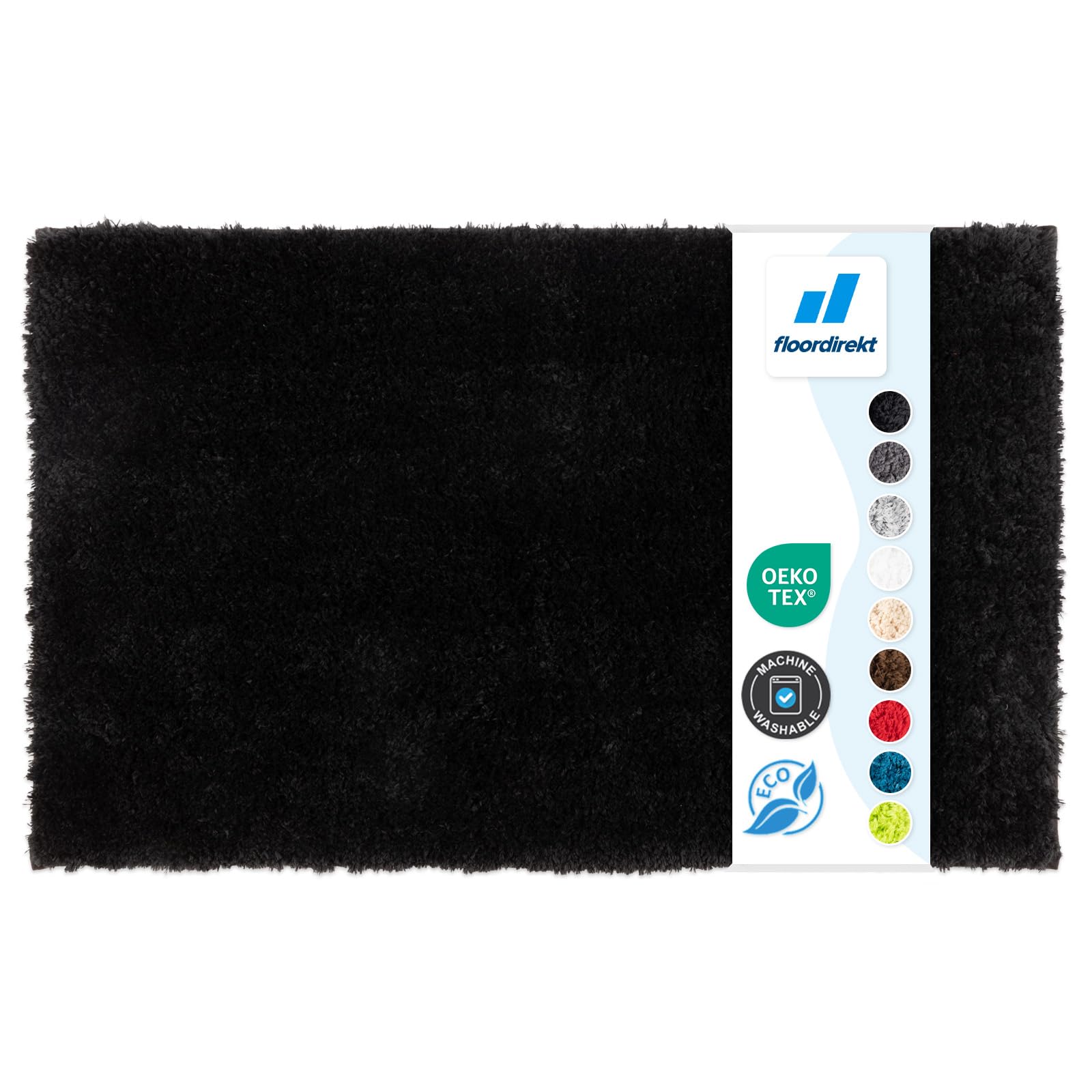 Floordirekt Badematte Sky Uni - Badezimmerteppich - Weicher, dichter Hochflor - Rutschhemmend & Schnell trocknend - Geeignet für Fußbodenheizung - Eckig & Rund