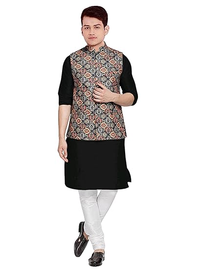 OS MEN'S 3 PCS COMBO SET | KURTA + PYJAMA + NERHU JACKETS|COTTON KURTA PYAJAMS | SARTIN NERHU JACKET| SIZE M TO 2XL|