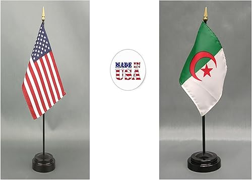 Miniatura 114 de Juego de banderas de escritorio de Afganistán, hecho en Estados Unidos, de rayón de 4 x 6 pulgadas, escritorio de oficina y pequeñas banderas