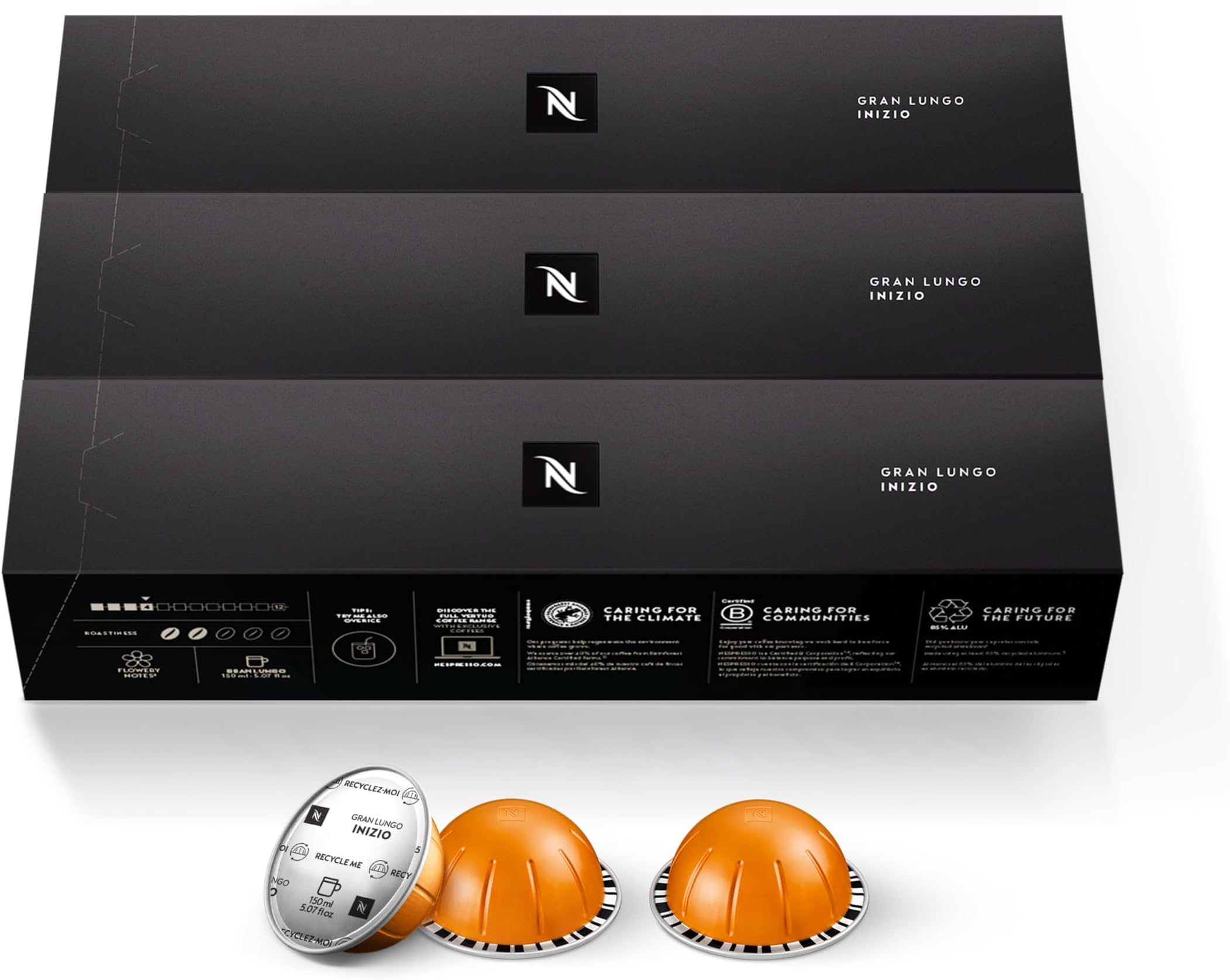 Nespresso Capsules Vertuo, Inizio, Medium Roast Coffee, 30-Count Coffee Pods, Brews 5.0oz.