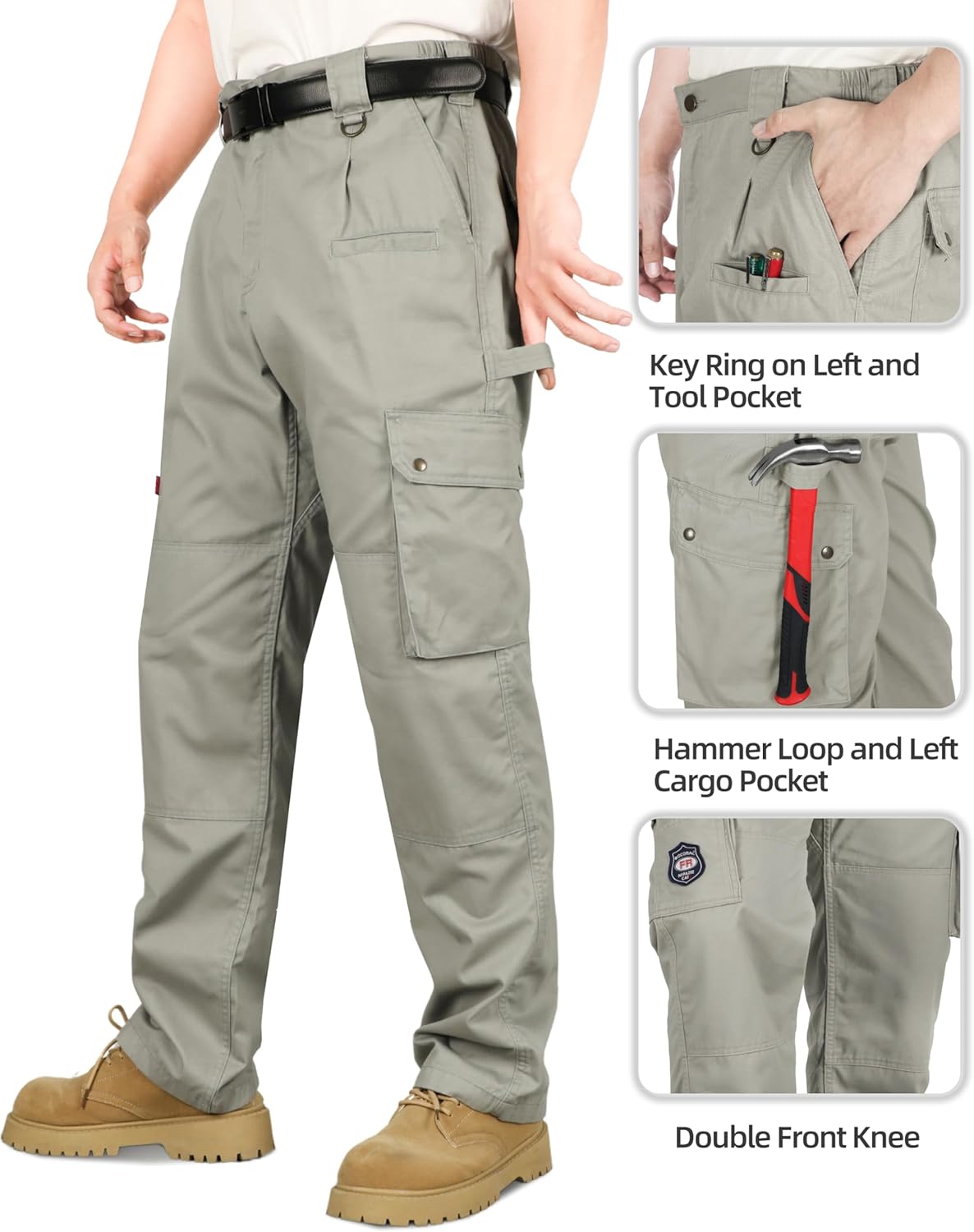 BOCOMAL FR Pants for Men Cargo Flame Resistant Pants(2112&CAT2) 100% C 7.5oz Utility Fire Resistant Pants - Image 5