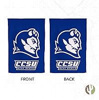 Vista 2 de Desert Cactus Bandera de jardín de la Universidad Estatal Central de Connecticut CCSU Blue Devils Banner 100% poliéster (diseño B)