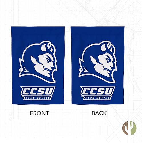 Miniatura 2 de Desert Cactus Bandera de jardín de la Universidad Estatal Central de Connecticut CCSU Blue Devils Banner 100% poliéster (diseño B)