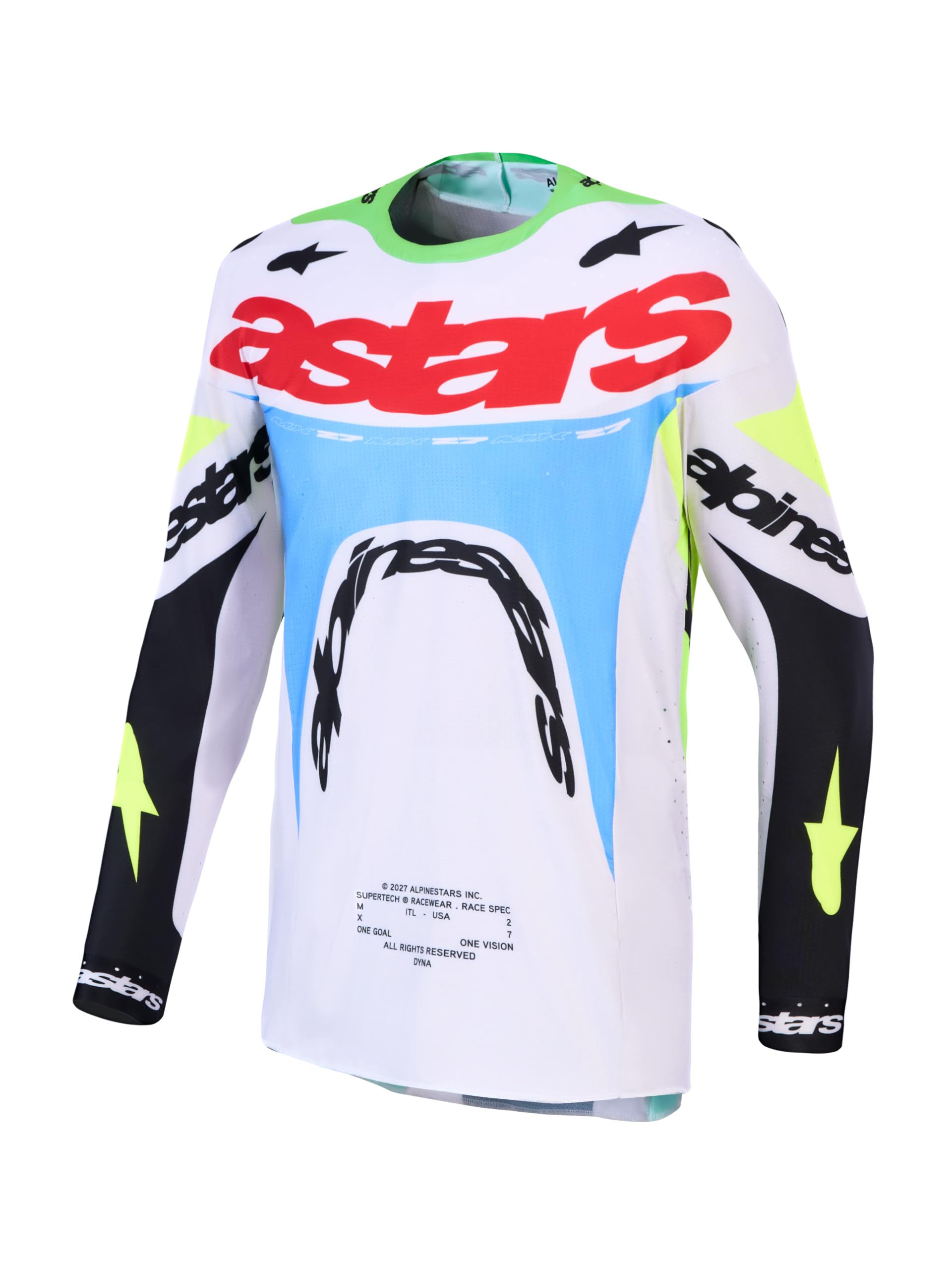 Alpinestars Supertech Dyna Maglia Motocross, viola/nero/verde, S