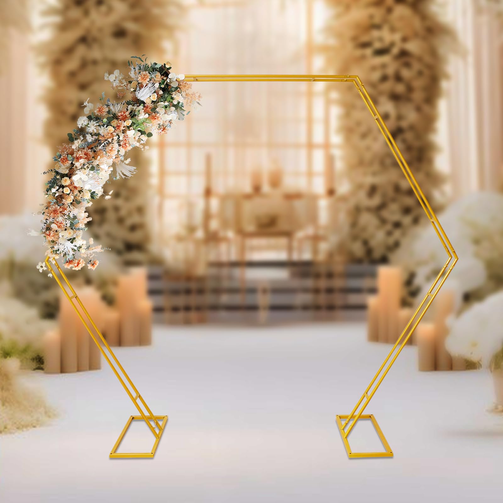 Arco Matrimonio In Metallo Dorato 1,8 M – Supporto Fondale Per Palloncini E Fiori, Facile Da Montare