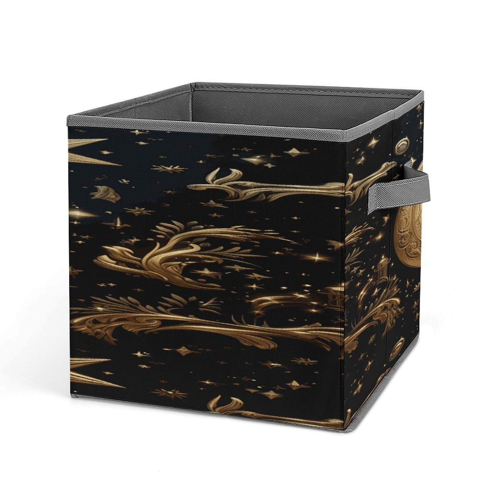 Fekiloot Style Golden Stars And Moon Storage Bins Storage Baskets