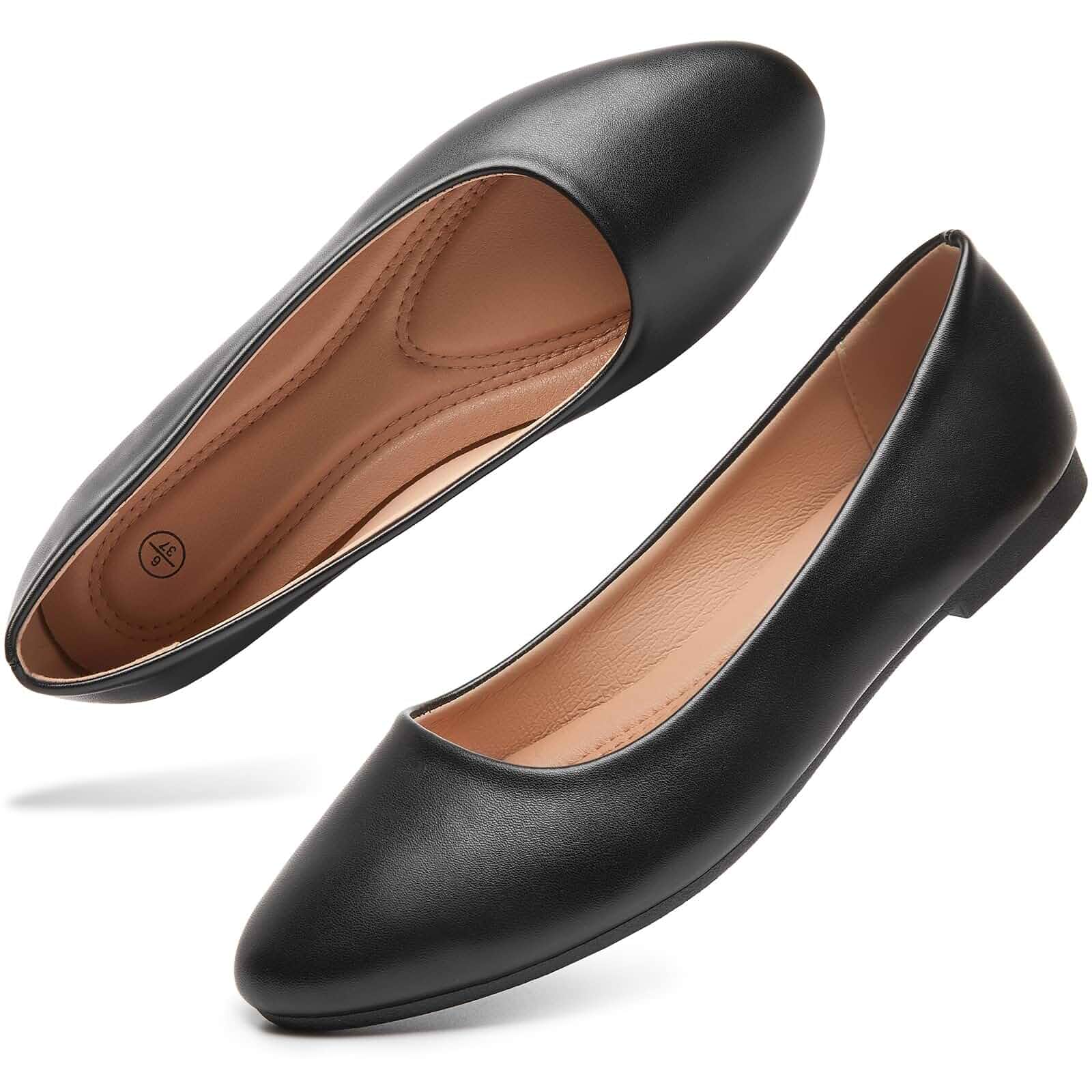 Hash Bubbie Women's Flats Shoes Ballet Flats Dress Shoes Comfortable PU Leather Slip on Shoes for Women