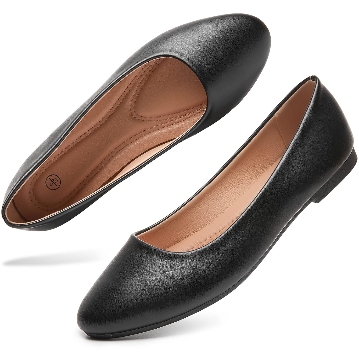 Hash Bubbie Womens Flats Shoes Ballet Flats Dress Shoes Comfortable PU Leather Slip on Shoes for Women