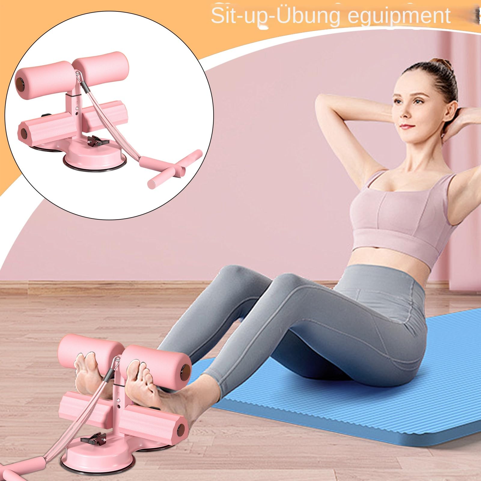 AB Training Hilfsmittel, AB Trainer - Einstellbarer Widerstandsband Saugnapf AB Übung Auxiliary,Magentraining Maschine, tragbare multifunktionale Frauen Männer Bauchtrainingshilfen
