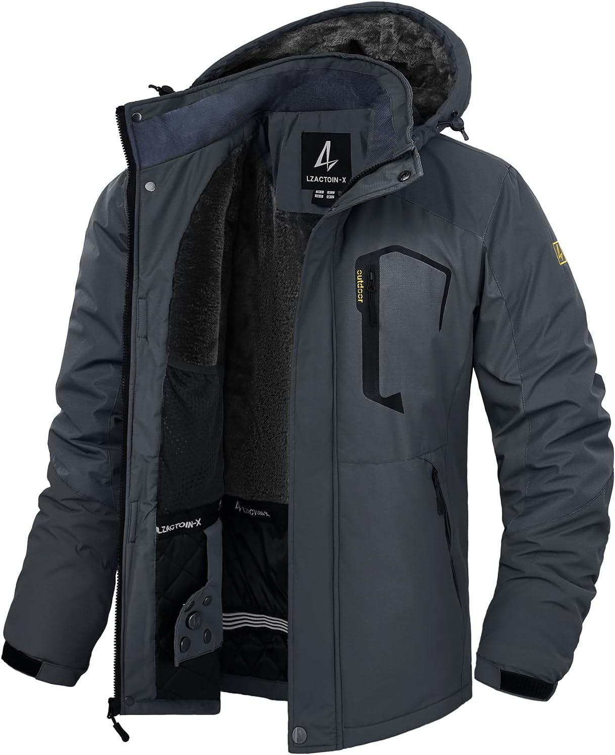 Men’s Winter Ski Jacket Waterproof Fleece Coat Warm Insulated Snowboard Jackets Parka Raincoat With Multi-Pockets