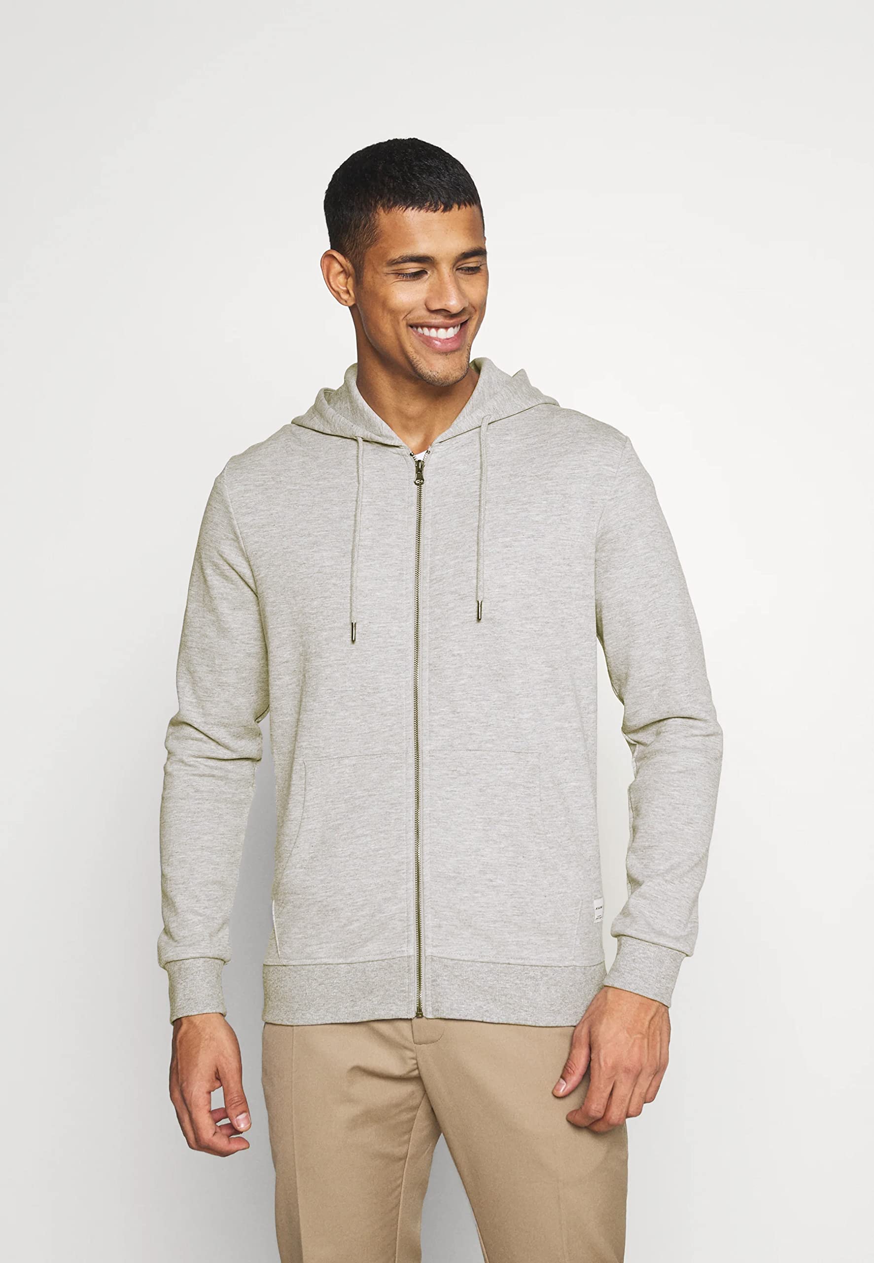 JACK & JONES Męska bluza z kapturem Basic zamek błyskawiczny