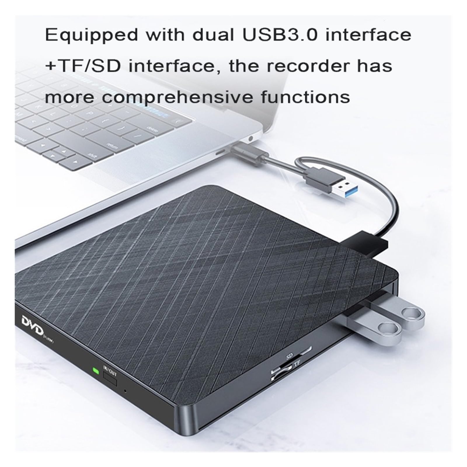 Unità CD/DVD Esterna Masterizzatore CD DVD USB 3.0 Type-C Con Slot SD/TF E USB Unità Ottiche Lettore CD DVD