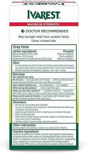 Miniatura 10 de Ivarest Crema medicada antipicazón, máxima resistencia, 2 onzas – Para plantas venenosas, picaduras de insectos e irritaciones de la piel, hasta 8
