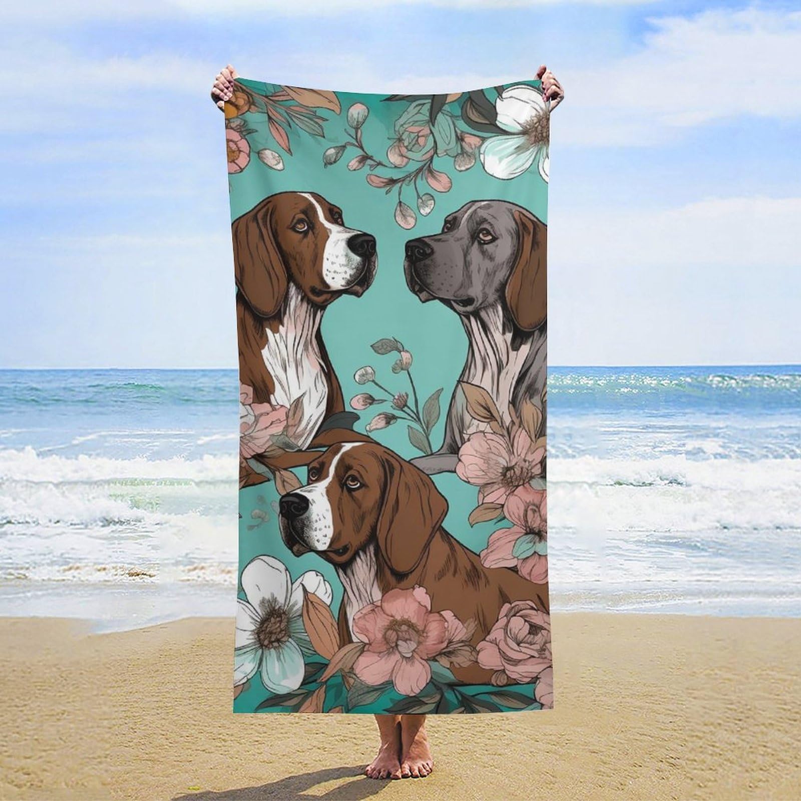 NTVOWPZO Animal Beach Towel Oversized Microfiber Bath Towels Lightweight Sand Proof Beach Towels Absorbent Pool Towels for Swimming Yoga Bathroom Towel 31.5" X 63"