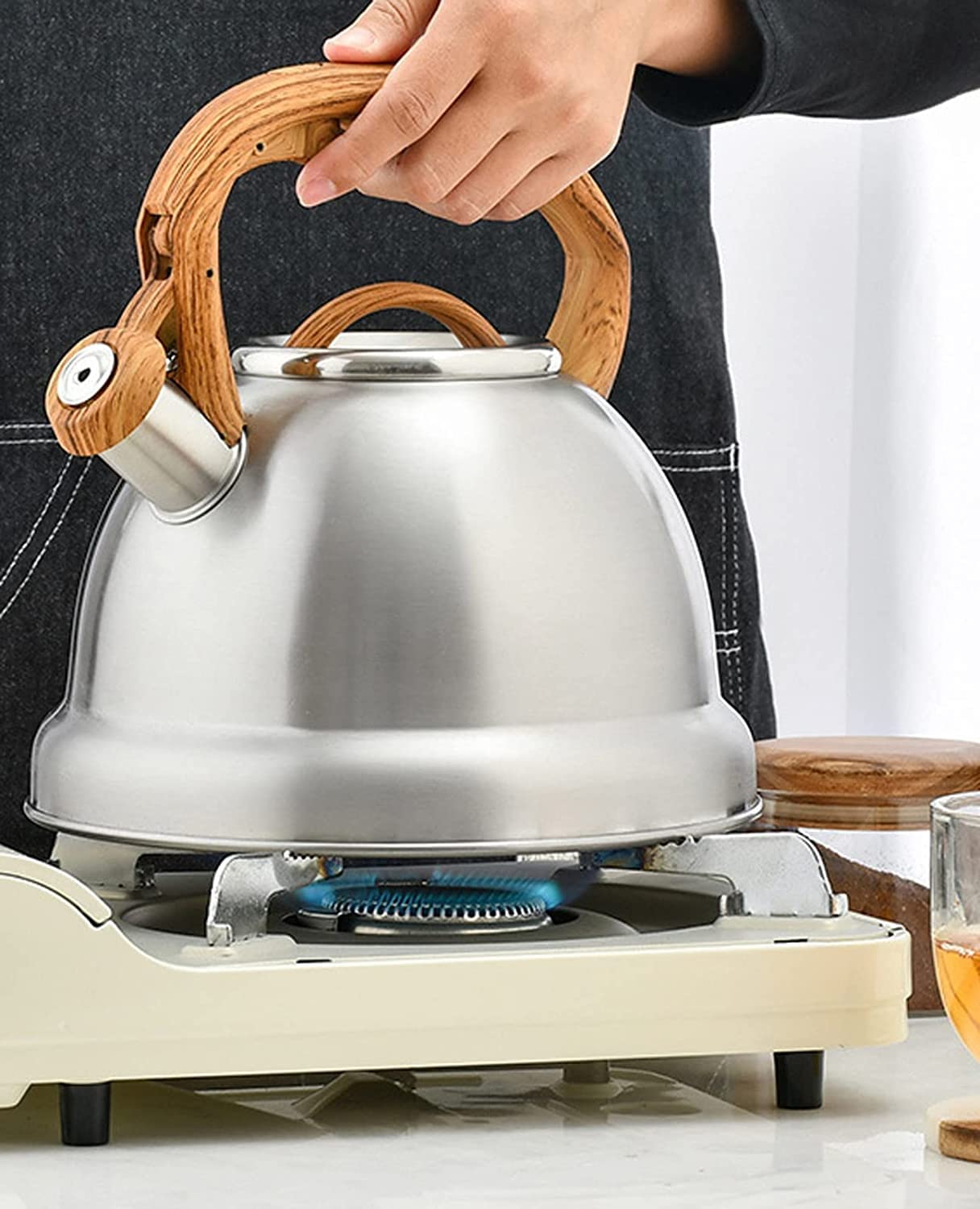 Czajnik z Gwizdkiem 3,5 L Kuchenka Z Gwizdkiem Czajnik Do Herbaty Czajnik Ze Stali Nierdzewnej Z Ergonomicznym Uchwytem Czajnik Na Gorącą Wodę Gwizdanie Czajnik Czajnik Kuchenek