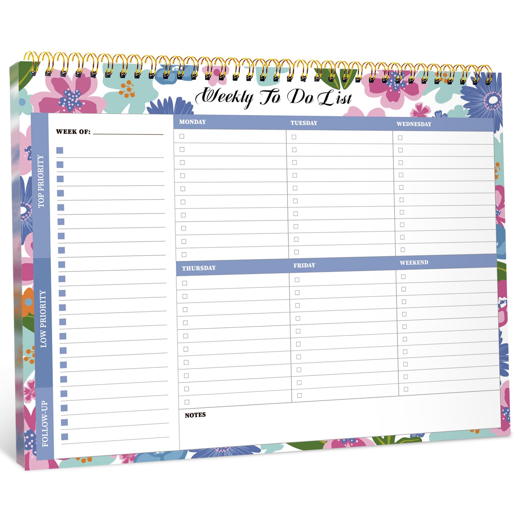 Taja Weekly Planner Notepad - Undated & Waterproof -24